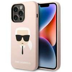 Etui KARL LAGERFELD Apple iPhone 14 Pro Max Silicone Karl`s Head Różowy Hardcase